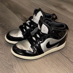 Kids Air Jordan Black and Silver